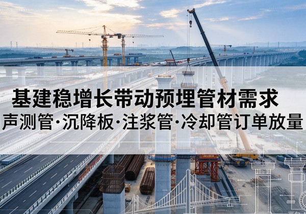 夏县基建稳增长带动预埋监测管材需求，声测管、沉降板、注浆管订单持续放量